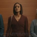 Olympia’s burgundy belted blazer on Matlock