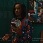 Olympia's blue floral cardigan on Matlock