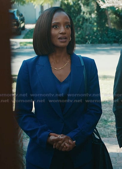 Olympia's blue button cuff blazer on Matlock