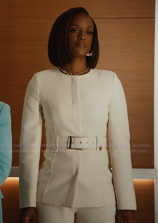 Olympia's white belted jacket on Matlock