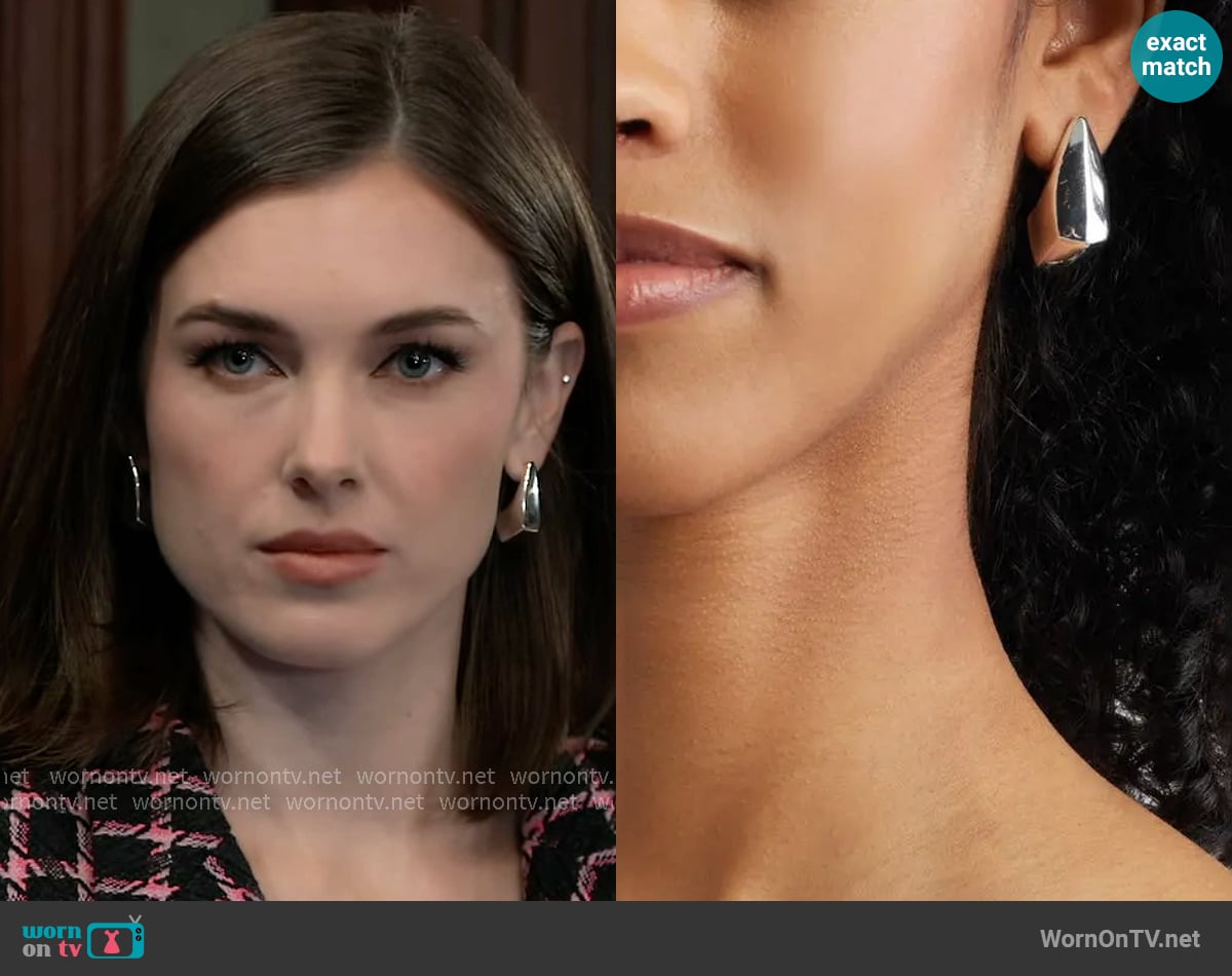 Open Edit Geometric Chunky Drop Earrings worn by Willow Tait (Katelyn MacMullen) on General Hospital