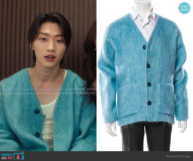 Our Legacy V-neck Long Sleeve Cardigan worn by Min Ho Moon (Sang Heon Lee) on XO Kitty