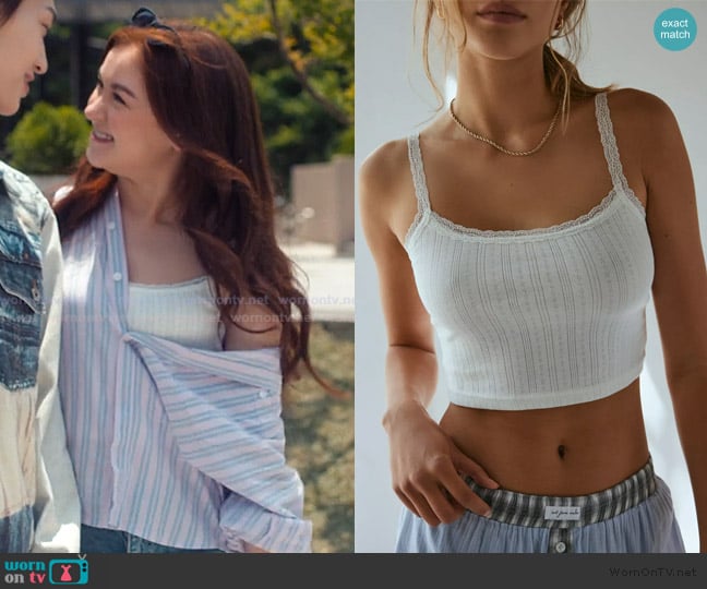 Out from Under Angie Pointelle Cami worn by Katherine Song-Covey (Anna Cathcart) on XO Kitty