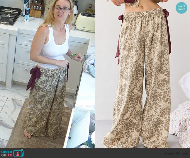 Out From Under Sweet Nothings Side-Tie Bow PJ Pants in Cheetah Cow worn by Bailey Taylor on Summer House