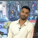 Regé-Jean Page’s ivory ribbed polo sweater on Today