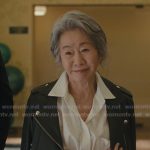 Chairwoman Park’s black leather moto jacket on Beef