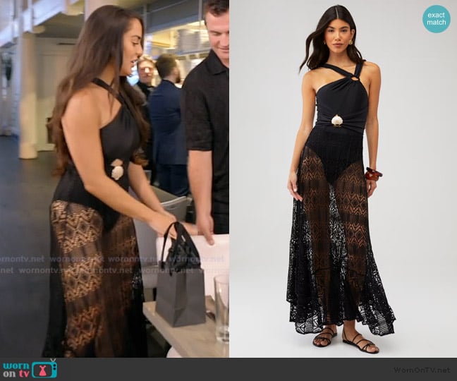 Patbo Asymmetric Mesh Beach Dress worn by Rosie DiMare on The Real Housewives of Rhode Island