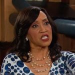 Paulina’s blue and white dot print wrap dress on Days of our Lives