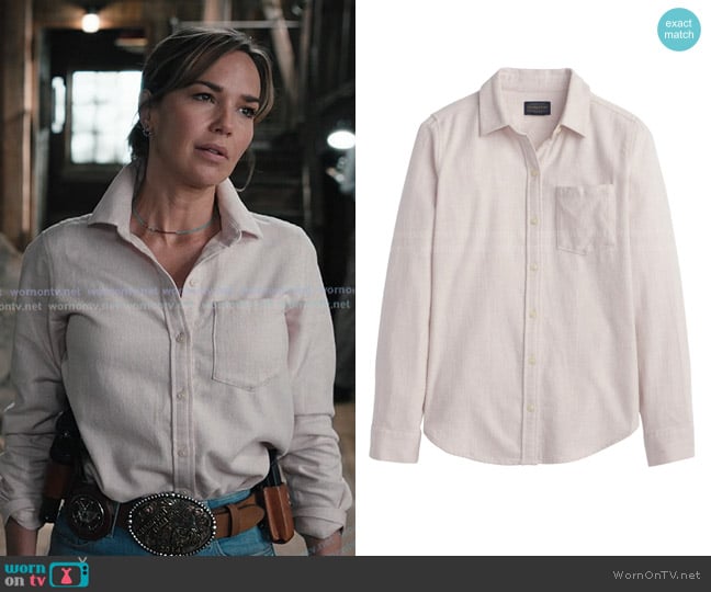 Pendleton Perfect One Pocket Shirt in Soft Rose worn by Belle Skinner (Arielle Kebbel) on Marshals