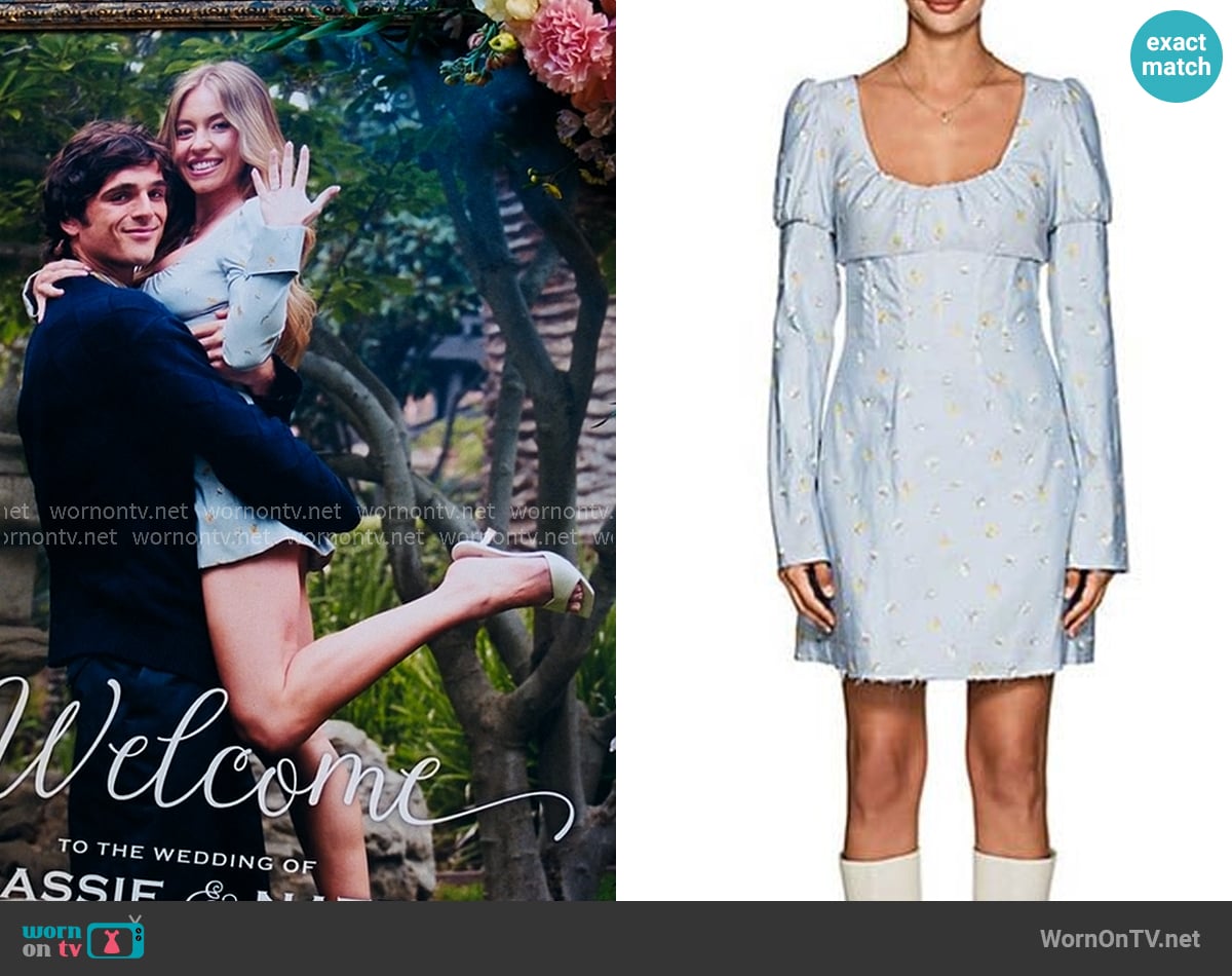 Philosophy Di Lorenzo Serafini Vintage Floral Mini Dress worn by Cassie Howard (Sydney Sweeney) on Euphoria