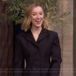 Phoebe Dynevor’s black blazer jacket on Live with Kelly and Mark