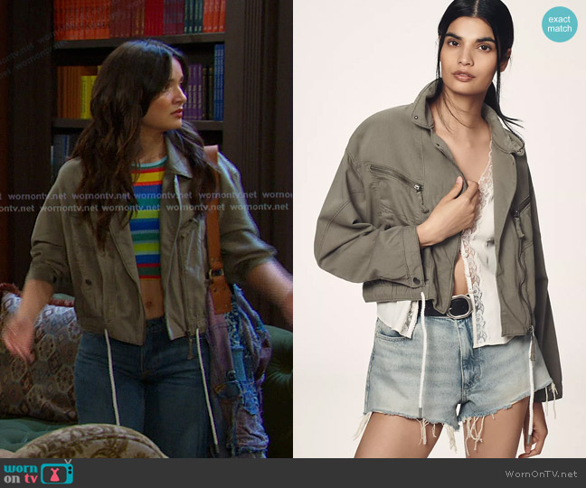 Pilcro Tidal Moto Utility Jacket worn by Arianna Horton (Vico Escorcia) on Days of our Lives