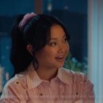 Lara's pink striped embellished shirt on XO Kitty