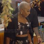 Pinky’s black floral corset top on The Real Housewives of Atlanta