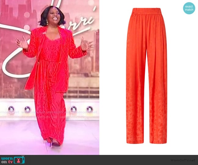 Pinko Floral-pattern straight trousers worn by Sherri Shepherd on Sherri