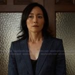 Jenny’s blue pinstripe blazer on Imperfect Women