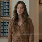 Plum’s brown cable knit hoodie and pants on Elsbeth