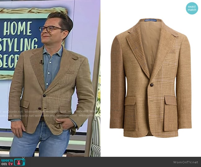 Polo Ralph Lauren Checked Herringbone-pattern Blazer worn by Nathan Turner on Today