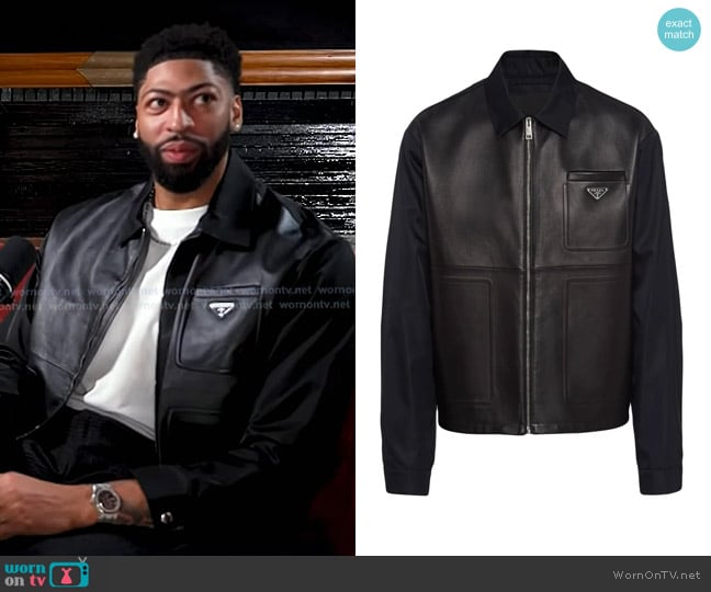 Prada Re-Nylon Leather Jacket worn by Anthony Davis on Today