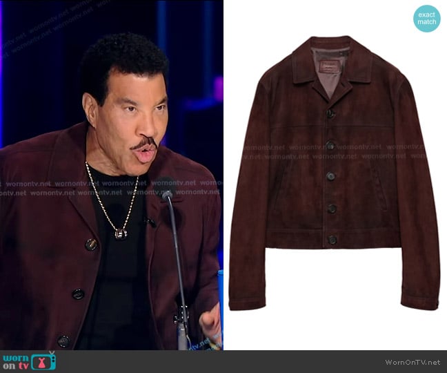Lionel Richie’s burgundy suede jacket on American Idol
