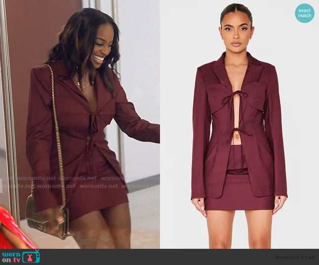 Pretty Little Thing Corset Tie Blazer worn by Shamea Morton Mwangi on The Real Housewives of Atlanta