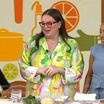 Krissy Downey’s print silk shirt and pants on Today