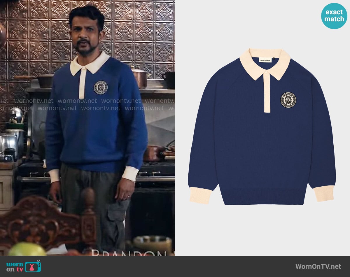 Prohibited Cup Knitted Jersey worn by Jay (Utkarsh Ambudkar) on Ghosts