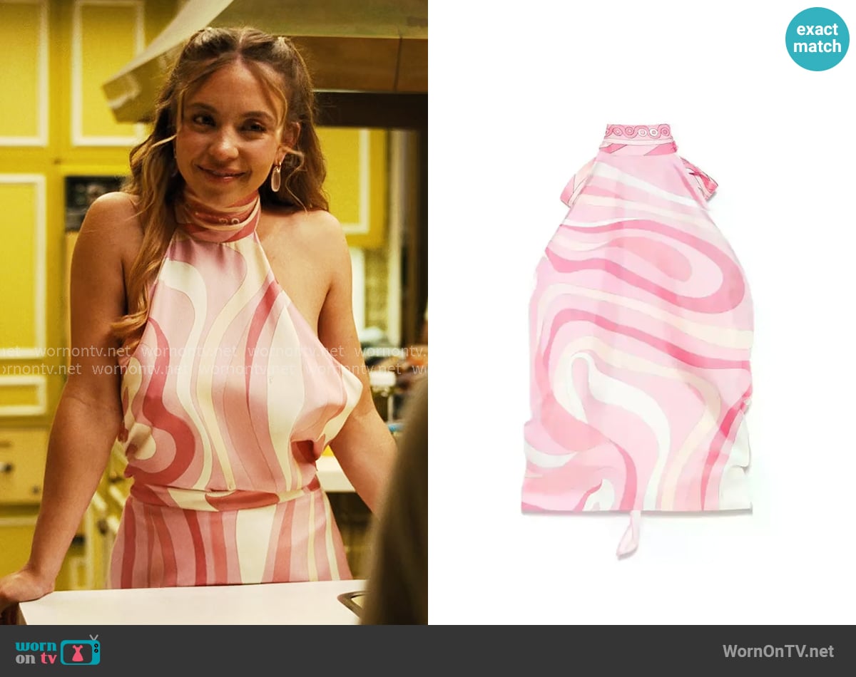 Pucci Iride Print Top worn by Cassie Howard (Sydney Sweeney) on Euphoria