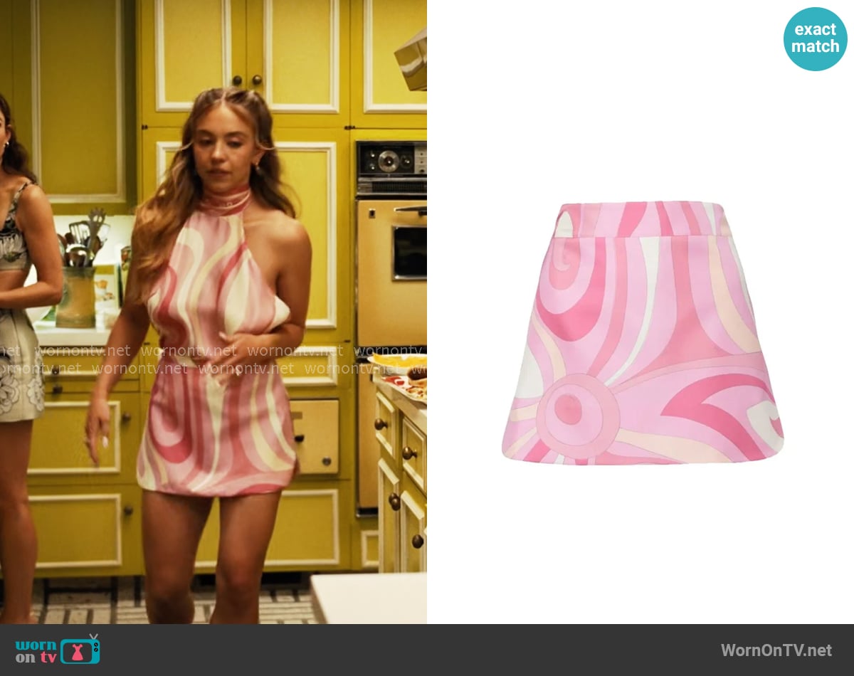 Pucci Marmo Silk Skirt worn by Cassie Howard (Sydney Sweeney) on Euphoria