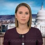 Elizabeth’s purple short sleeve tweed dress on Good Morning America