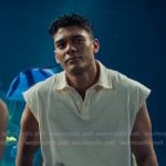 Q's ivory polo shirt on XO Kitty