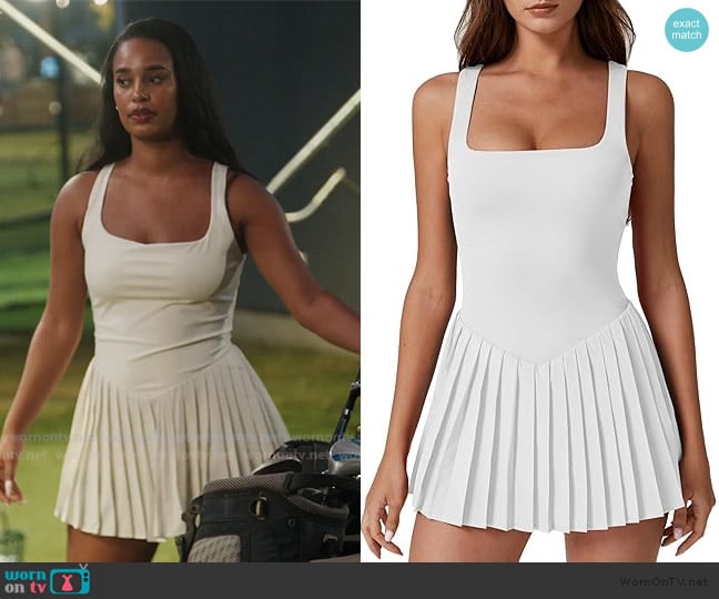 Qinsen Square Neck Tennis Dress worn by Mia Calabrese on Summer House