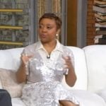 Quinta Brunson's sequin polo top and skirt on Good Morning America