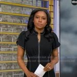 Rachel’s black dress with white stitching on Good Morning America