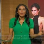 Rachel’s green button front knit dress on Good Morning America