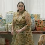 Rachel’s floral organza shirtdress on Elsbeth