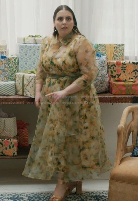 Rachel's floral organza shirtdress on Elsbeth