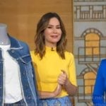 Rebecca’s blue print pencil skirt on Good Morning America