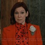 Elsbeth’s red polka dot print tie neck blouse on Elsbeth