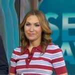Lori’s red stripe polo top on Good Morning America