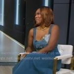 Tiffany Reid's blue floral applique dress on Good Morning America
