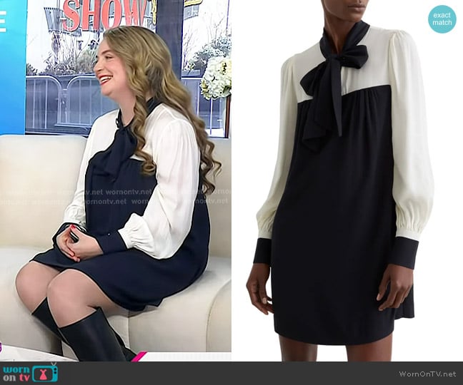 Reiss Cam Tie-Neck Shift Dress worn by Emma Brodie on Today