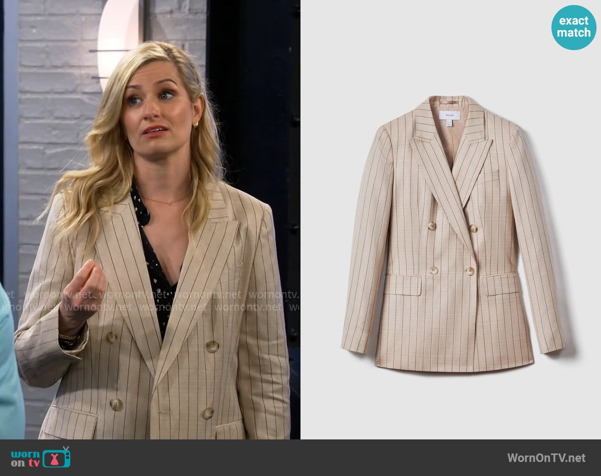 Reiss Odette Blazer worn by Gemma (Beth Behrs) on The Neighborhood