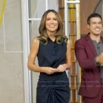 Rhiannon’s navy ruched dress on Good Morning America