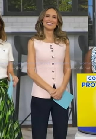 Rhiannon’s pink button vest on Good Morning America