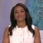 Brittany’s white sleeveless tweed dress on Good Morning America