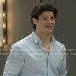 RJ's blue patterned shirt on The Bold and the Beautiful