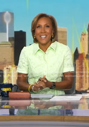 Robin’s lime green lace dress on Good Morning America