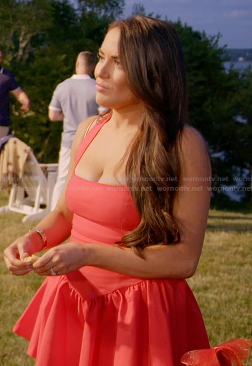 Rosie's red mini dress on The Real Housewives of Rhode Island