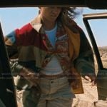 Rue's colorblock jacket on Euphoria